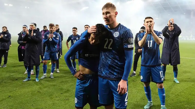 Появились фотографии казахстанских футболистов после поражения