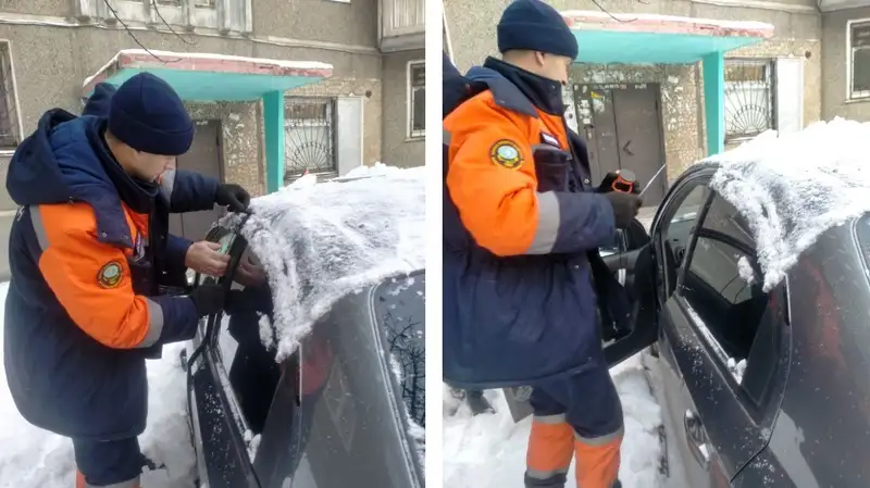 Годовалый ребенок оказался запертым в автомобиле возле дома в Усть-Каменогорске