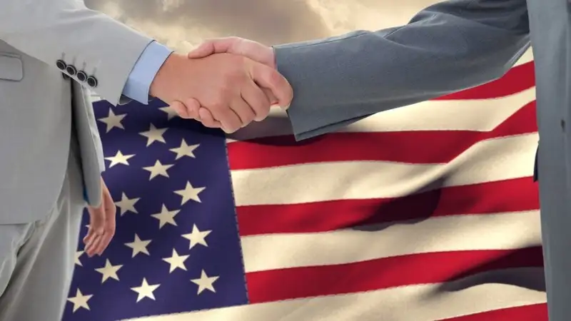 флаг США, рукопожатие, фото - Новости Zakon.kz от 09.12.2023 11:32