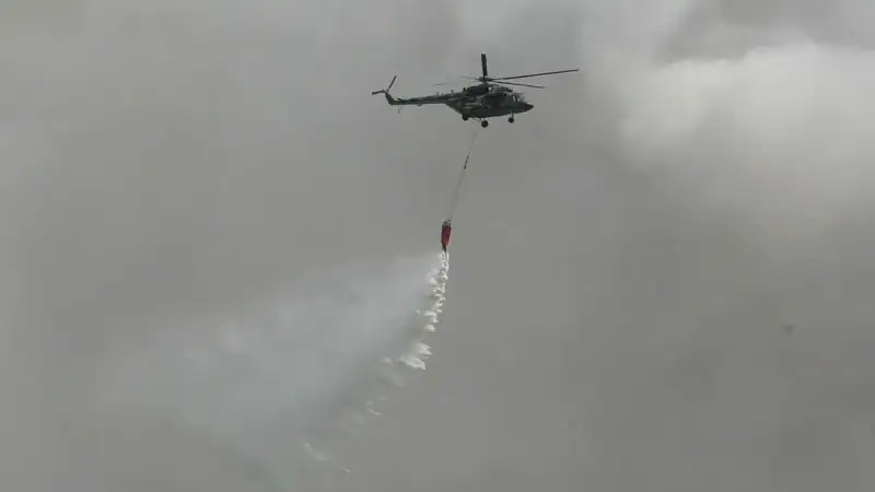 Более 3500 тонн воды сбросили летчики Минобороны на горящий лес в Абае
