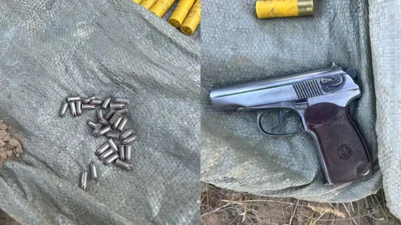 На трассе Алматы – Оскемен полицейские нашли очередной тайник с оружием