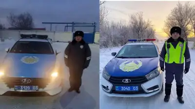 Полицейские вызволили семью из снежного плена , фото - Новости Zakon.kz от 06.12.2022 19:26