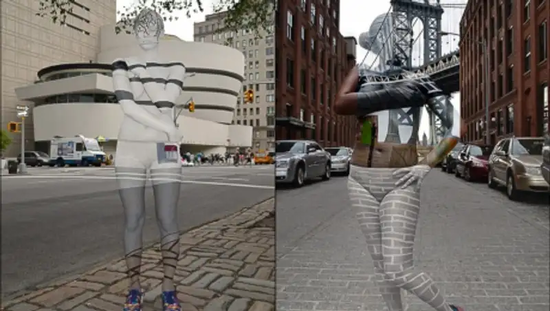 Художница спрятала обнаженных девушек на улицах Нью-Йорка 
