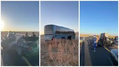 Смертельное ДТП с участием автобуса и Lada произошло на трассе Алматы – Бишкек, фото - Новости Zakon.kz от 23.08.2022 12:37