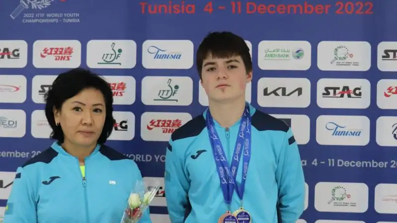Алан Курмангалиев добыл еще одну медаль на ЧМ-2022 по настольному теннису