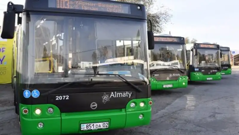 В Алматы новые автобусы выехали на маршрут №103