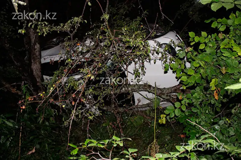 В Алматы недалеко от Медео БМВ вылетела с дороги в обрыв (фото), фото - Новости Zakon.kz от 24.07.2013 16:10