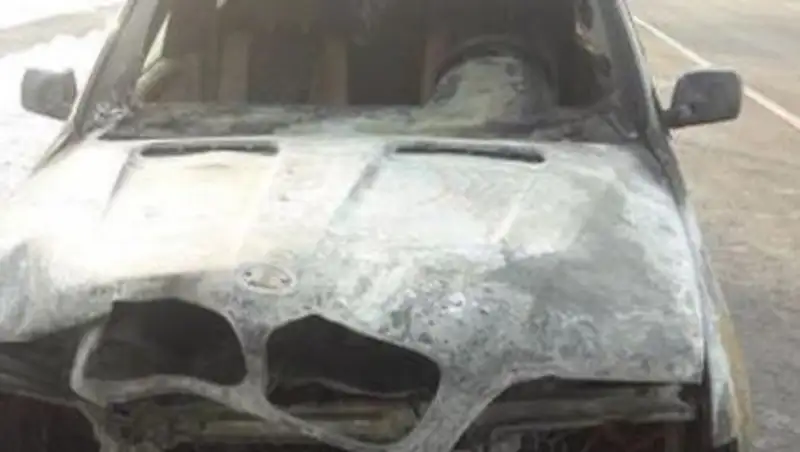 В Алматы сгорел BMW