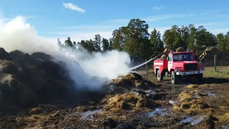 Крупный пожар разгорелся в крестьянском хозяйстве в Павлодарской области