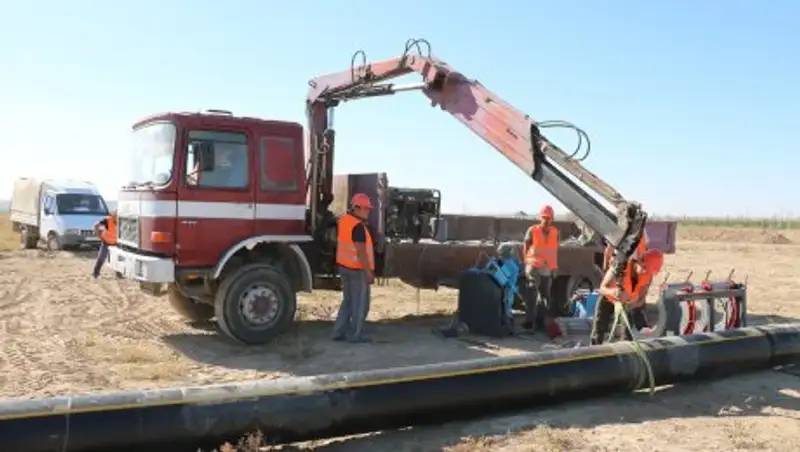 К городу Арысь впервые начали подводить голубое топливо