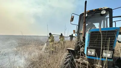 Пожар в пригороде Атырау потушили спустя пять дней, фото - Новости Zakon.kz от 07.04.2023 14:48