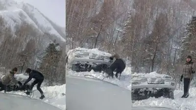 Полиция ВКО отбуксировала, фото - Новости Zakon.kz от 02.12.2022 00:10