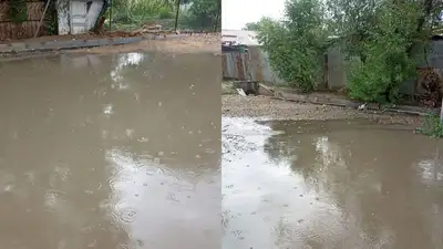 Затопленные дворы в Алматы