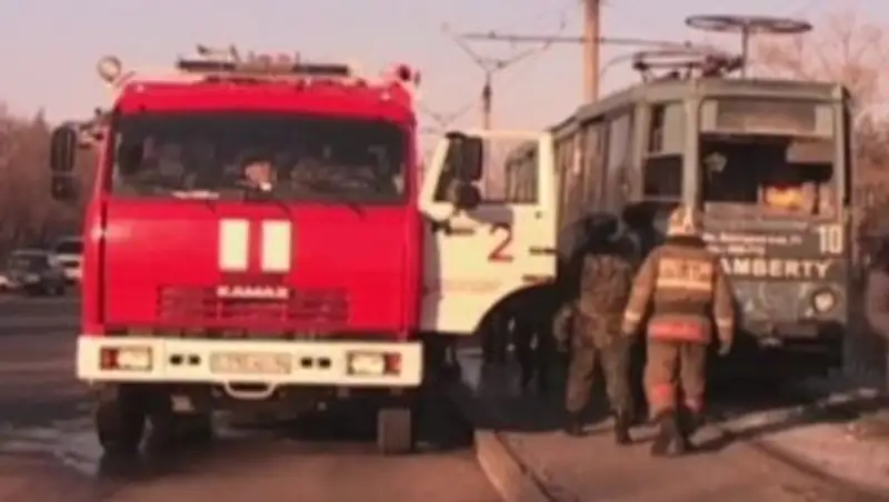 В Павлодаре горел трамвай