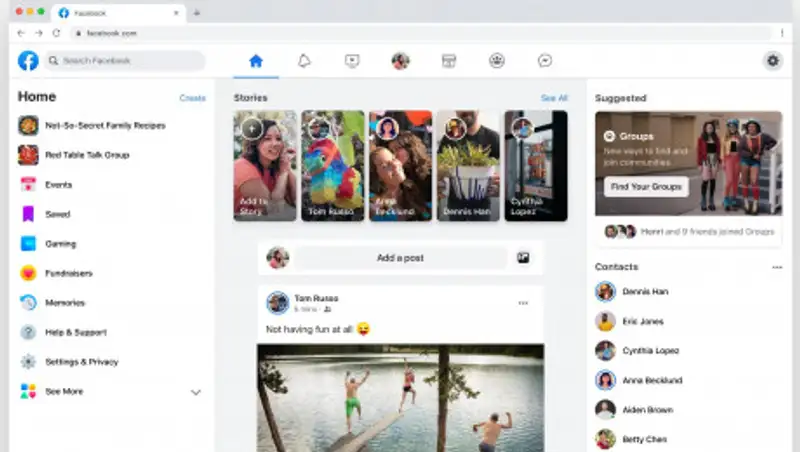 Facebook показал новый дизайн