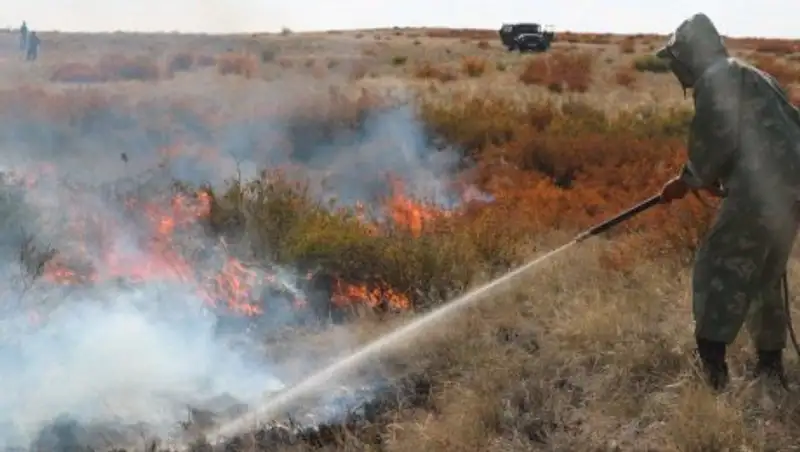 В регионах Казахстана продолжается борьба с природными пожарами