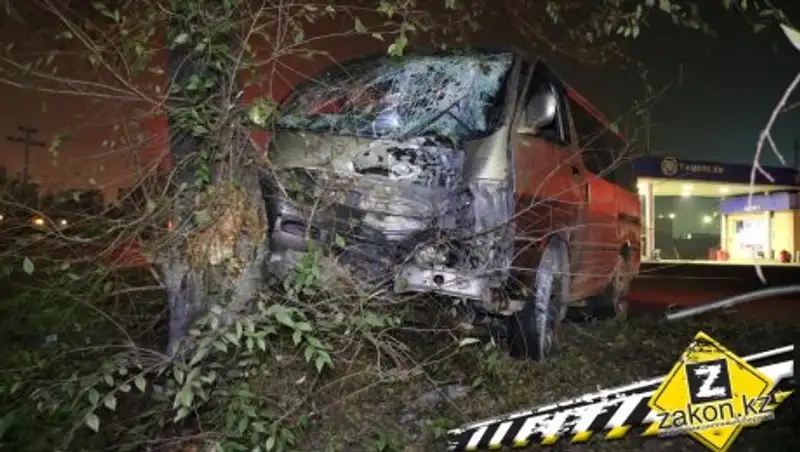 Под Алматы заснувший за рулем водитель выехал на встречную полосу