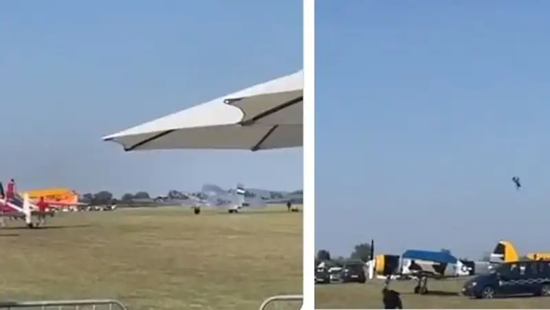 В Венгрии во время авиашоу упал и взорвался самолет