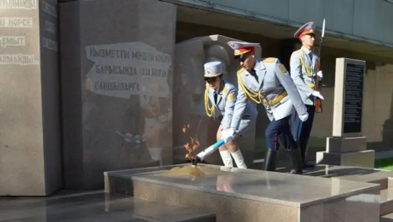 Впервые в Алматинской области открылся вечный огонь памяти погибших полицейских