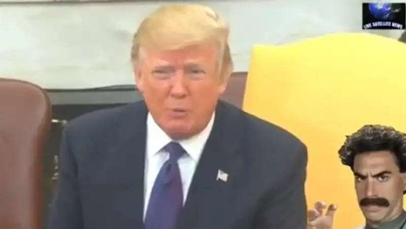 Видео встречи Назарбаева с Трампом с шалостями от поклонников одного известного комика