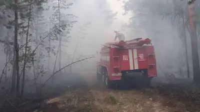Крупный пожар в Абайской области: сгорела машина из Караганды