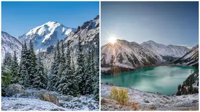 "Зима на БАО": фотографии первого снега в горах Алматы обсуждают казахстанцы