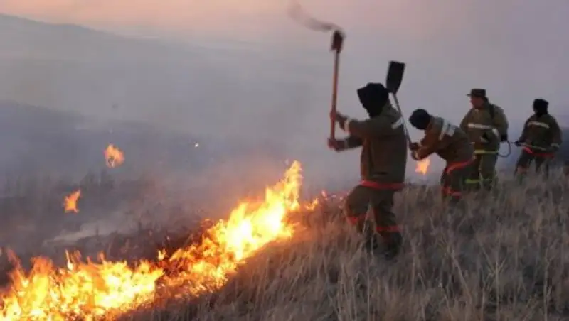 В пяти регионах РК борются с пожарами