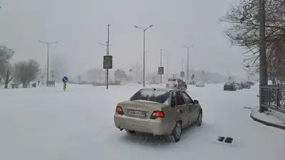 снег, буран, фото - Новости Zakon.kz от 15.04.2023 13:51