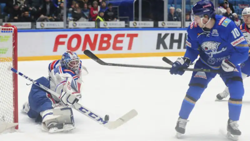 Забросив шайбу в начале игры "Барыс" проиграл матч СКА