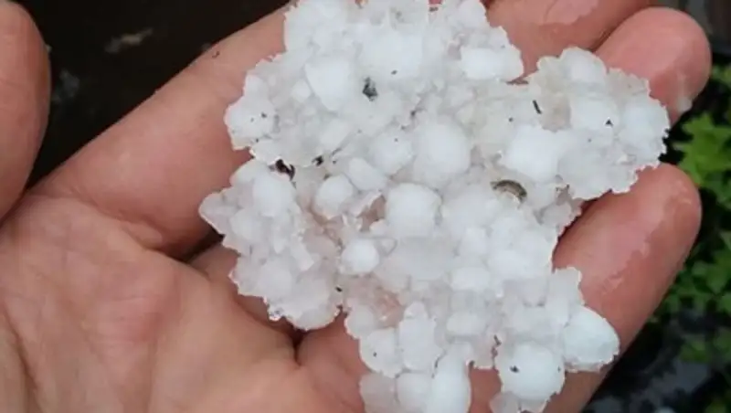 В Алматы неожиданно выпал град