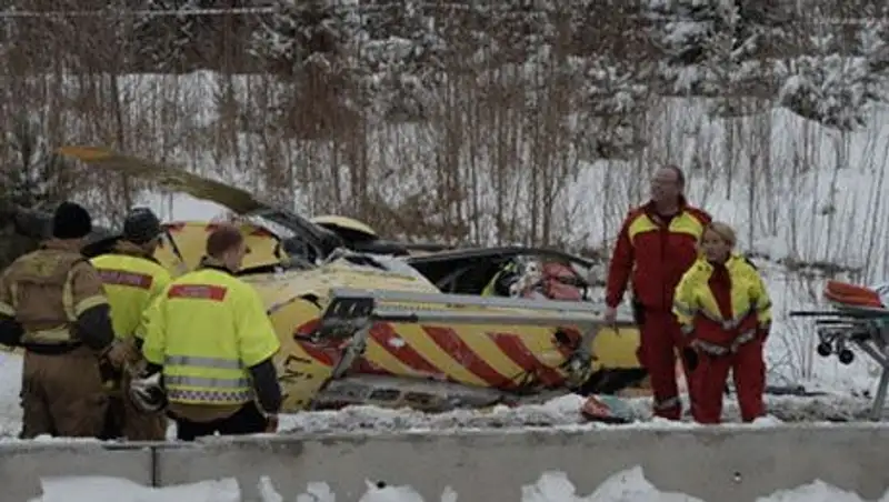 В Норвегии медицинский вертолет разбился по дороге к месту ДТП