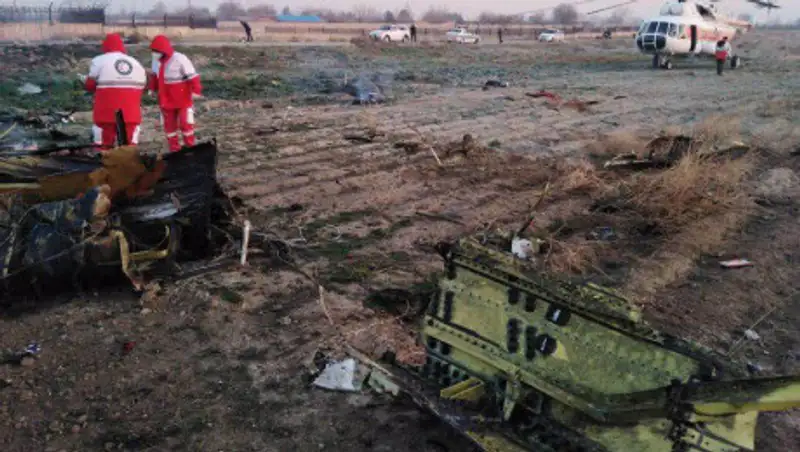 Появились фото рухнувшего украинского боинга в Тегеране