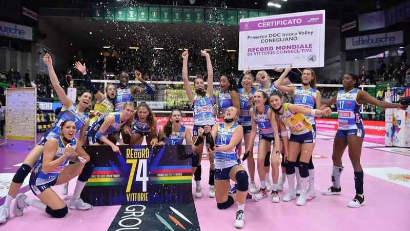 Уникальный рекорд установили волейболистки «Конельяно»