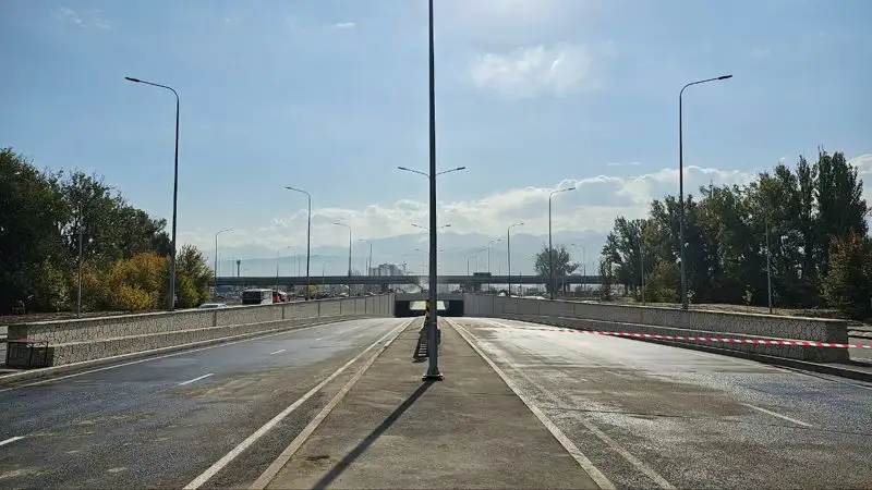 в Алматы открыли проезд по тоннельной части на аэропортовском кольце 