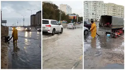 Актау затопило после дождя, фото - Новости Zakon.kz от 28.10.2022 12:05