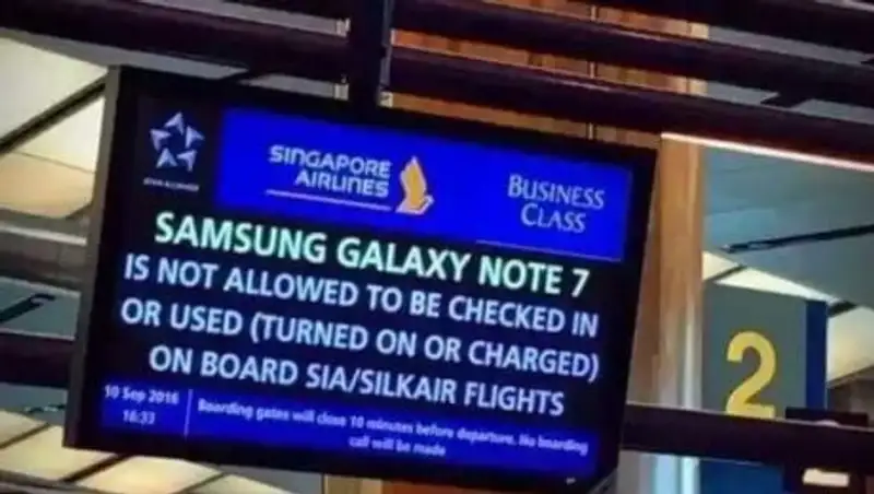 В аэропорту РК запретили брать на борт  Samsung Galaxy Note 7