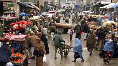 базар в Афганистане, гумпомощь стране 