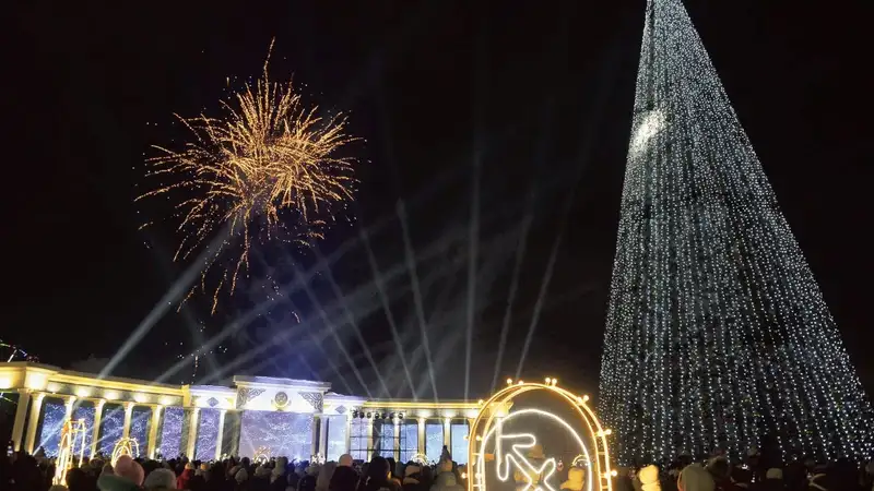 Главную новогоднюю елку зажгли в СКО, фото - Новости Zakon.kz от 25.12.2023 09:31