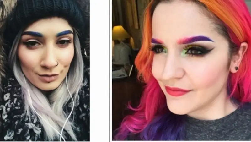 Новый тренд:яркие разноцветные брови