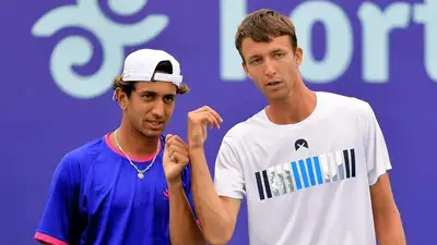 Казахстанский теннисист Григорий Ломакин завершил выступление в парном разряде Кубка президента, фото - Новости Zakon.kz от 27.07.2023 17:58