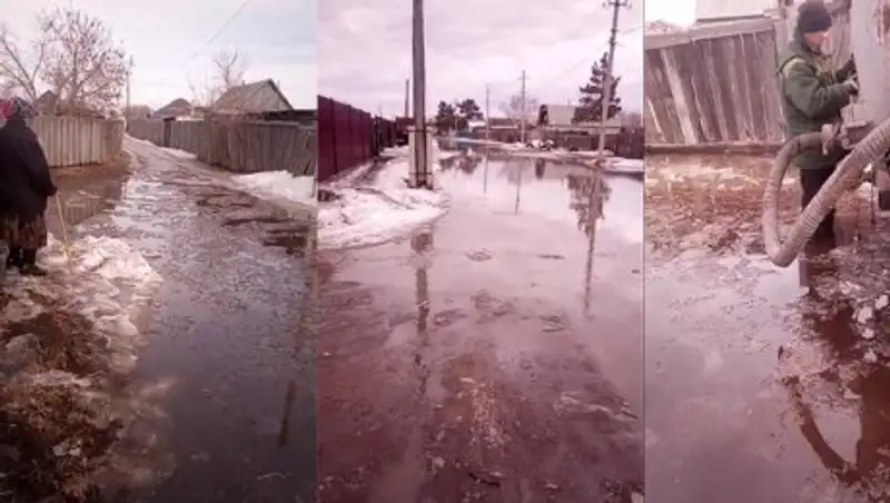 Поселок затопило талой водой в Павлодаре