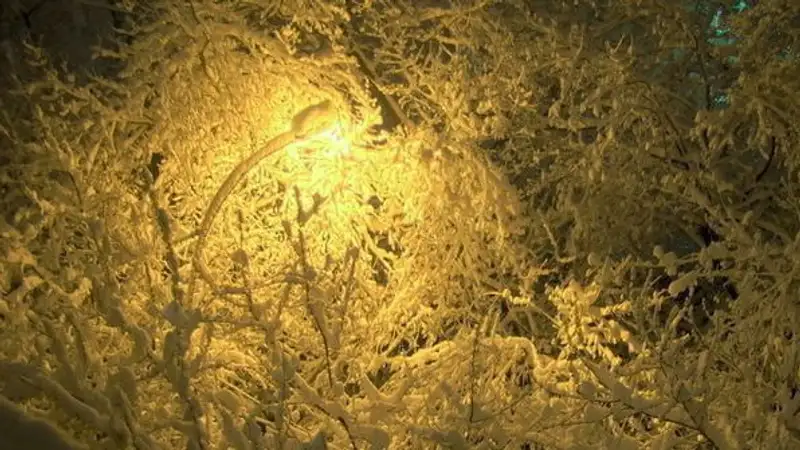 Снег выпал в Магаданской области России