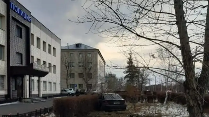 Девушка на BMW врезалась в дерево возле здания полиции в Экибастузе