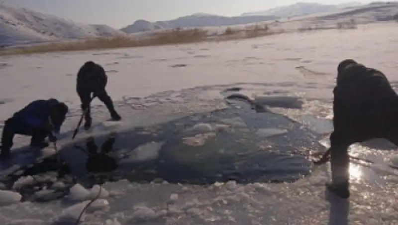 ЧП на Бухтарминском водохранилище: "Нива" с геологами провалилась под лед