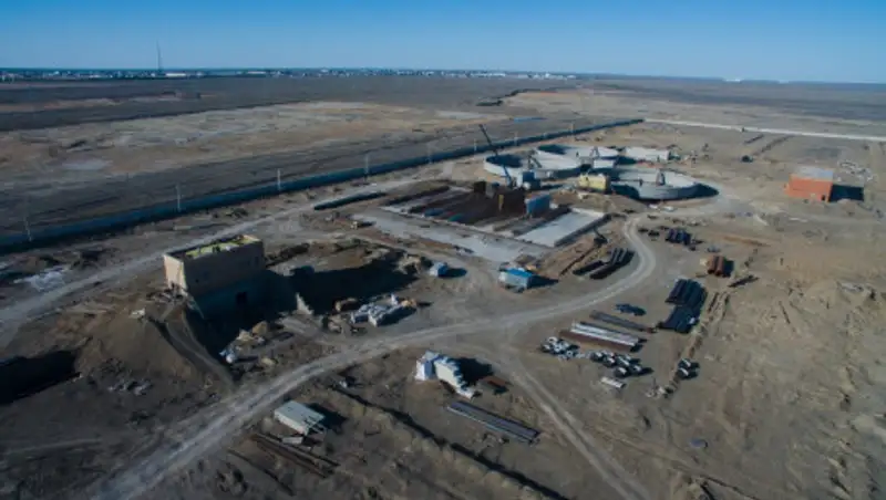 В Атырау полным ходом идет строительство новой системы канализационно-очистных сооружений