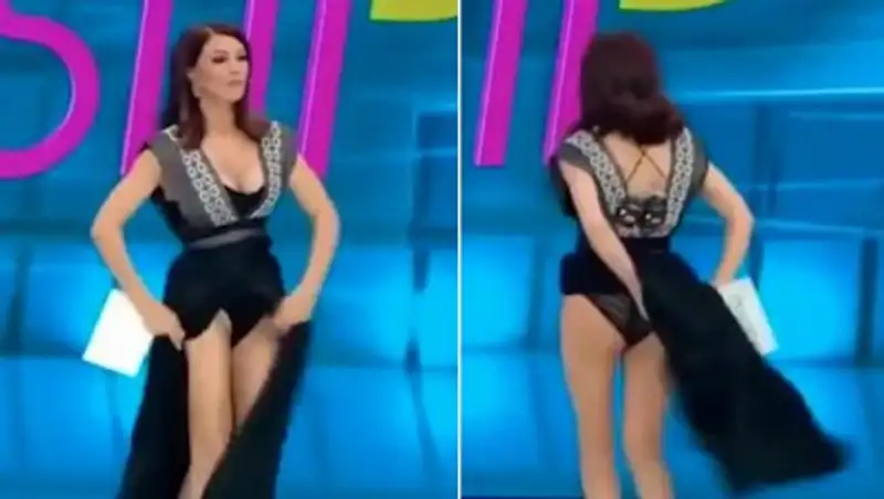Ведущая задрала подол в прямом эфире