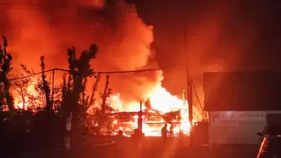 Газонакопительная станция горит в Нур-Султане