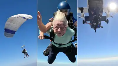 старейшая скайдайверша, фото - Новости Zakon.kz от 11.10.2023 09:23