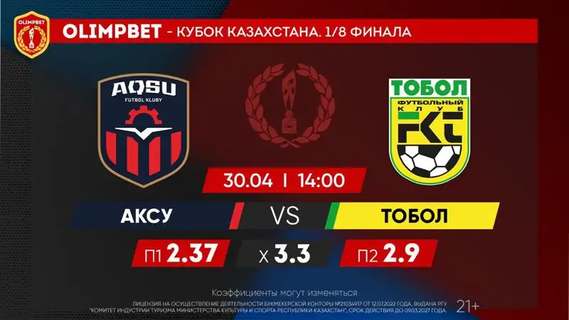 Olimpbet-Кубок Казахстана: "Астана", "Кайрат" и "Тобол" – фавориты в своих парах
