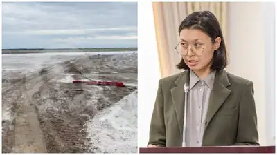 Министр Сулейменова отреагировала на жуткие кадры высохшего розового озера близ Павлодара, фото - Новости Zakon.kz от 17.07.2023 10:32